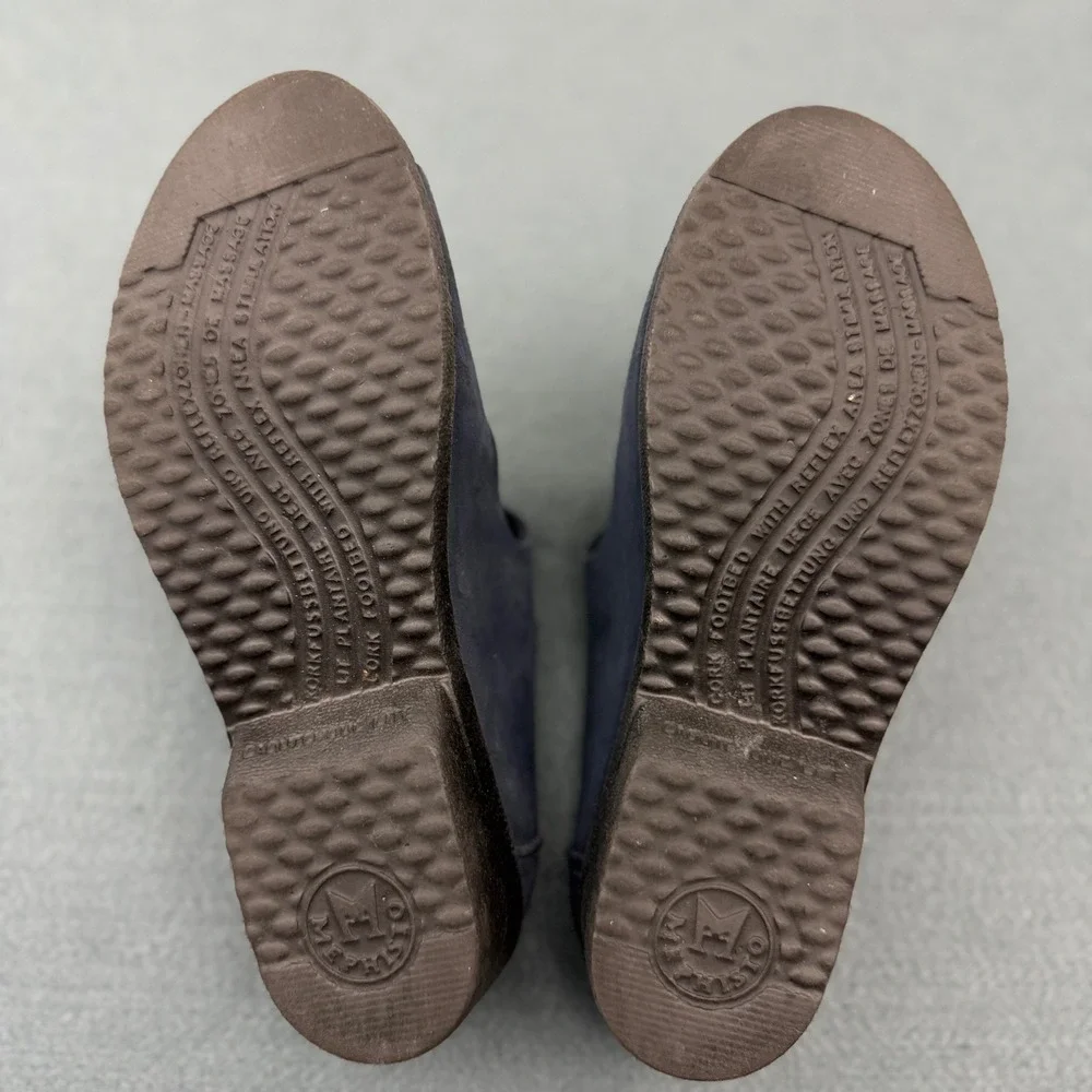 Mephisto Sandals Womens 37‎ (US 6.5) Blue Gray Comfort Adjustable Straps Leather